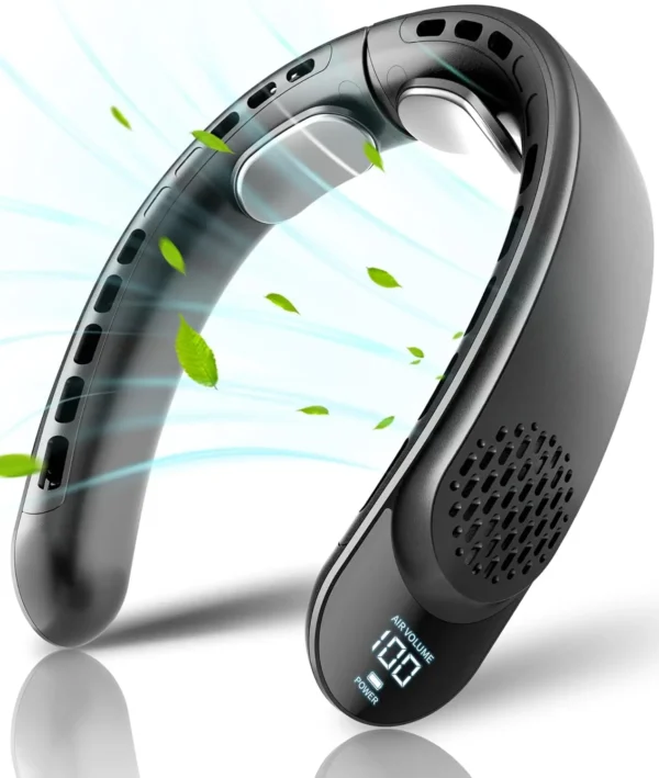 Portable Neck Fan 4 Turbo Hands Free Bladeless Neck Cooler 4000 mAh Battery Personal Wearable Fan 3 Speeds 360° Cooling Airflow - Image 7