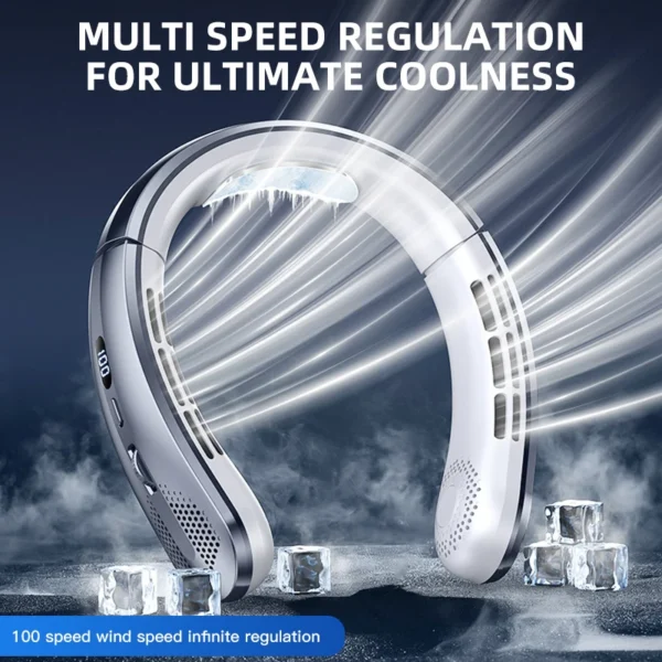 Xiaomi 8000mAh Hanging Neck Fan Portable Bladeless Mini USB Rechargeable Mute LED Digital Display Electric Fan Summer Air Cooler - Image 9