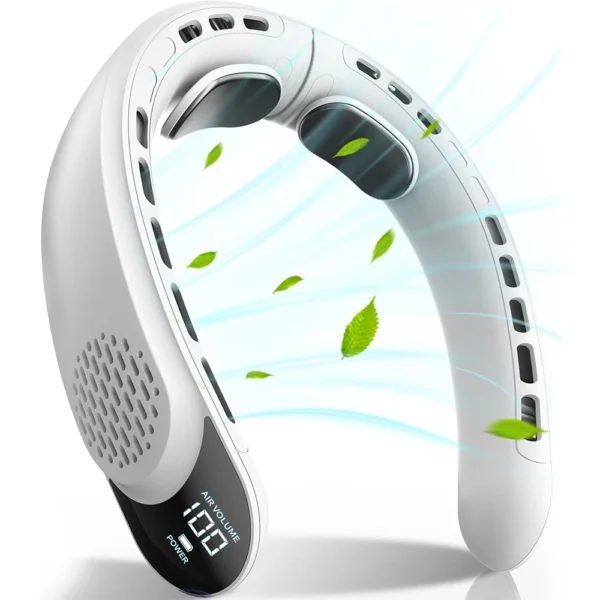 Portable Neck Fan 4 Turbo Hands Free Bladeless Neck Cooler 4000 mAh Battery Personal Wearable Fan 3 Speeds 360° Cooling Airflow - Image 9