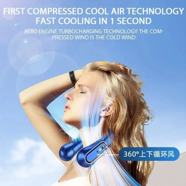Xiaomi Hanging Neck Fan Portable Bladeless Neckband Fan Digital Display Power Air Cooler USB Rechargeable Electric Fans Summer - Image 6