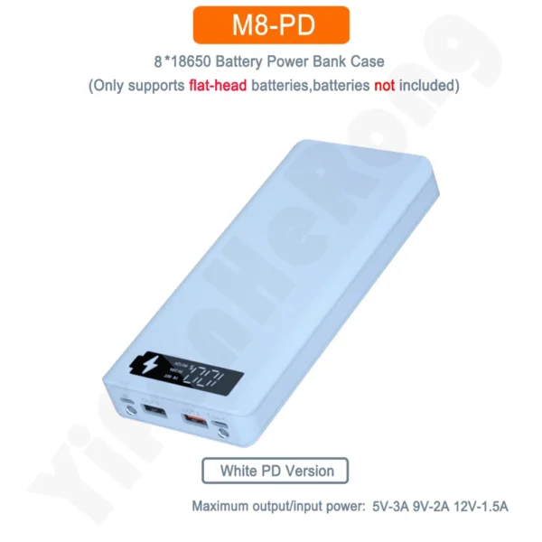 PD QC3.0 Quick Charge Battery 8 x18650 Power Bank Case Welding Free Dual USB 18650 Holder Storage Box Powerbank For Mobile Phone