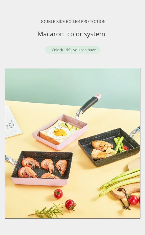 Japan Tamago-yaki Pan Square Omelette Pan Kobe Thick Egg Yaki Breakfast Flat Nonstick Omelette Pan - Image 10