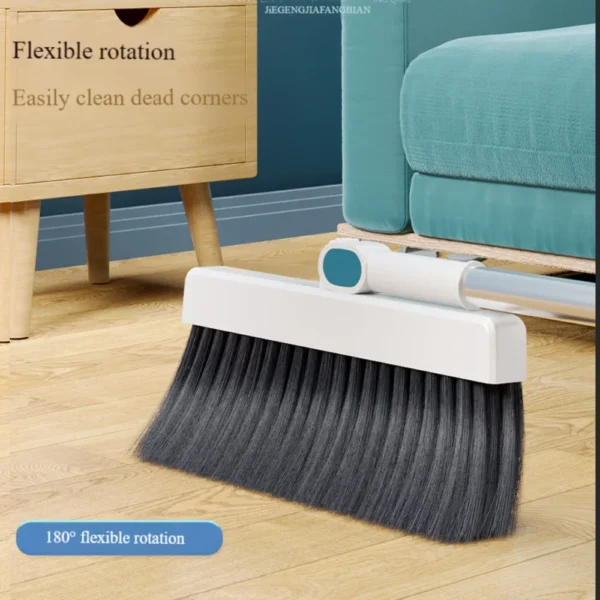 Household folding broom broom dustpan set Soft brush whisk broom strip non-stick hair sweeping cleaning and scraping - Image 5
