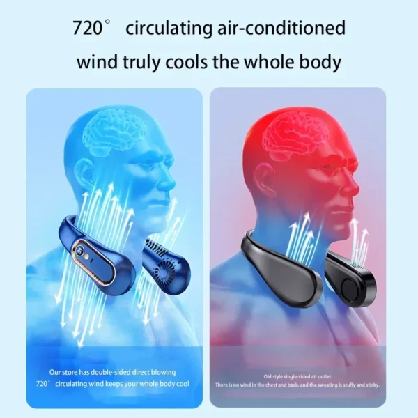 Xiaomi Hanging Neck Fan Portable Bladeless Neckband Fan Digital Display Power Air Cooler USB Rechargeable Electric Fans Summer - Image 4
