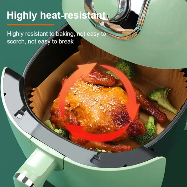 100Pcs Air Fryer Paper Oil Proof Isolation Paper Tray Disposable Non Stick Baking Pad Convenient And Durable Air Fryer Square - Image 10