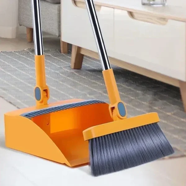 Brush And Shovel Broom And Dustpan Combination Set Vertical Folding Soft Fur Non-viscous Sweeping Broom 2 Pcs /set - Image 20