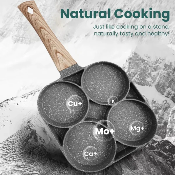 Four-hole Egg Frying Pan Breakfast Egg Burger Pan Non-stick Home New Steak Egg Frying Pan - Image 3