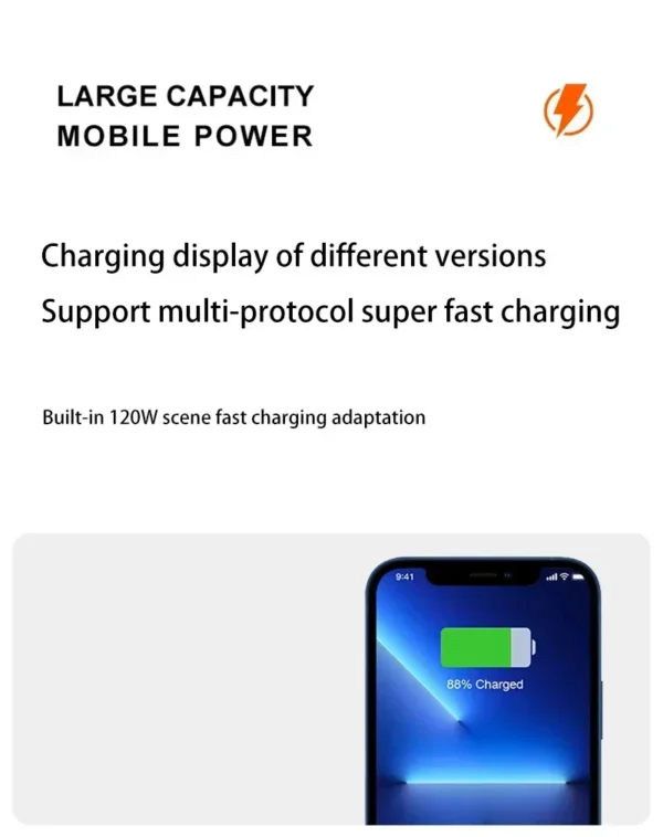 200000mAh Power Bank 120W Super Fast Charging Battery High Capacity Digital Display Power Bank For Huawei Xiaomi iphone Samsung - Image 16