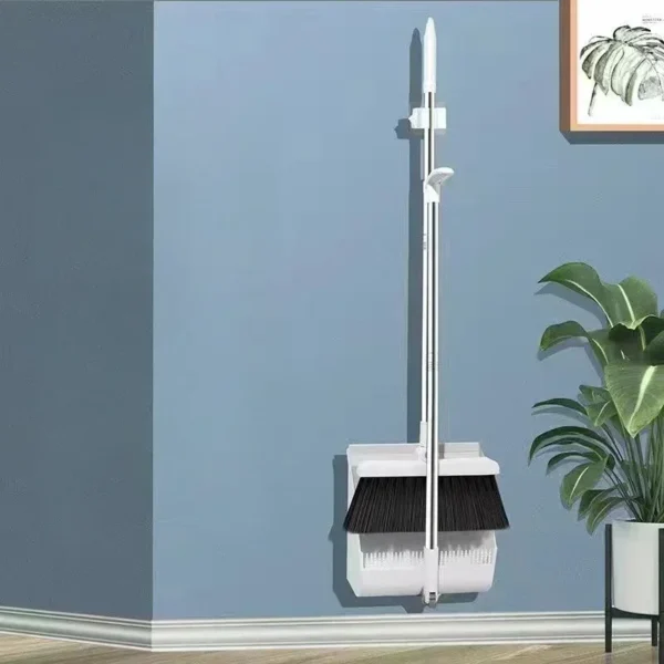 Household folding broom broom dustpan set Soft brush whisk broom strip non-stick hair sweeping cleaning and scraping - Image 9