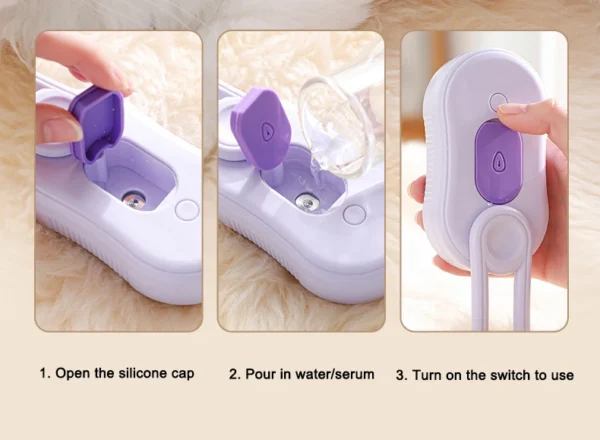 3 in 1 Pet Electric Steam Brush Cat and Dog Cleaning Spray Massage Grooming Comb Retractable Handle Pet Hair Removal BeautyBrush - Image 34