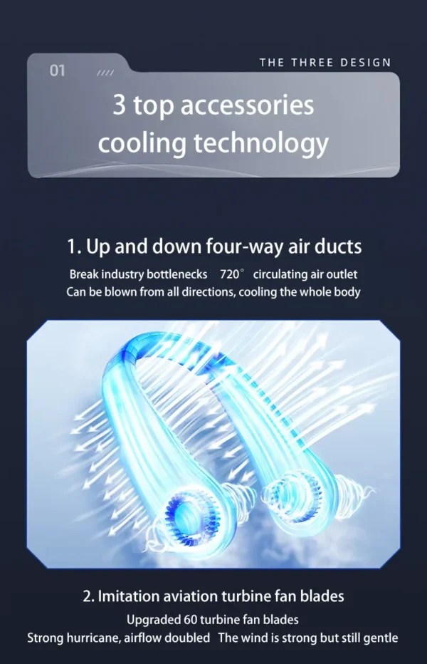 Xiaomi Hanging Neck Fan Portable Bladeless Neckband Fan Digital Display Power Air Cooler USB Rechargeable Electric Fans Summer - Image 10