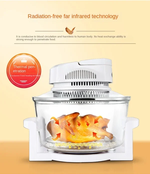Household Oil-free Air fryer 12L smart visual glass lightwave oven multi-function electric fryer oven air oven - Image 16