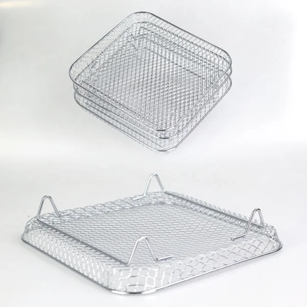 3-layers Air Fryers Rack Stackable Grid Grilling Rack Stainless Steel Anti-corrosion Home Kitchen Oven Steamer Cooker Gadgets - Image 23