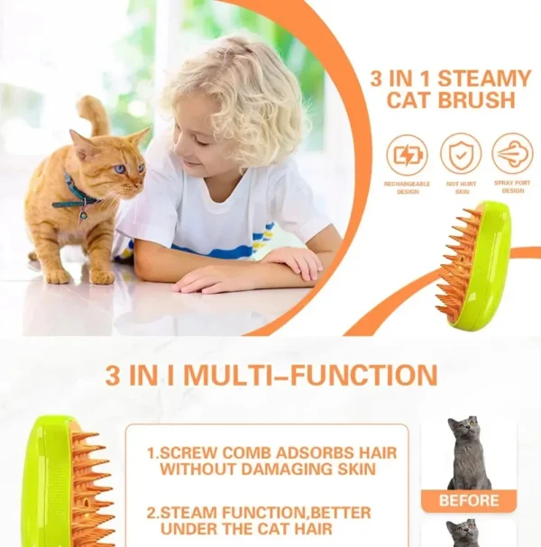 Cat Brush Steamy Dog Brush Electric Spray Cat Hair Brushes Pet Grooming Comb Hair Removal Massage Pet Accessories - Image 11
