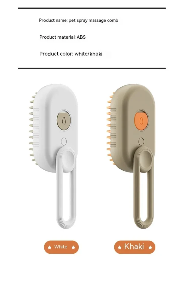3 in 1 Pet Electric Steam Brush Cat and Dog Cleaning Spray Massage Grooming Comb Retractable Handle Pet Hair Removal BeautyBrush - Image 25