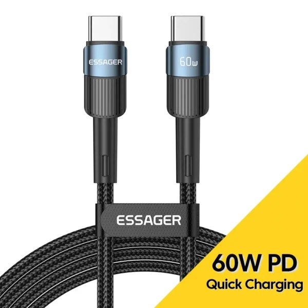 Essager 100W C To C Type C Cable USB C PD Fast Charging Charger Wire Cord For Macbook Samsung Xiaomi Type C USB C Cable - Image 10