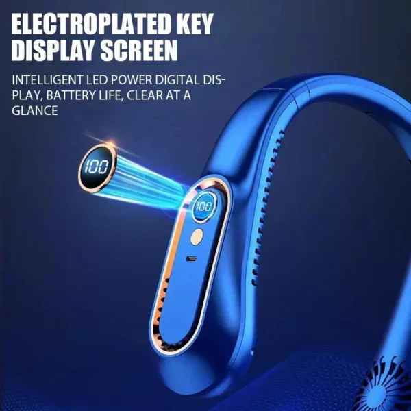 Xiaomi Hanging Neck Fan Portable Bladeless Neckband Fan Digital Display Power Air Cooler USB Rechargeable Electric Fans Summer - Image 3