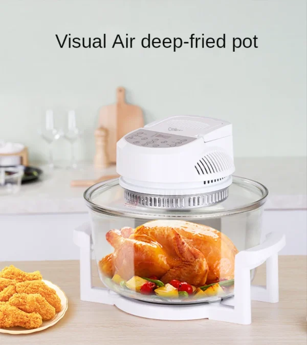 Household Oil-free Air fryer 12L smart visual glass lightwave oven multi-function electric fryer oven air oven - Image 10