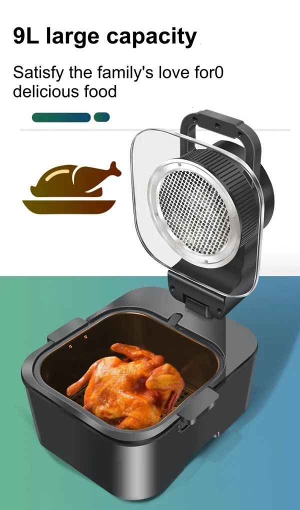 New Visual Air Fryer Home Intelligent Large-Capacity 9L Automatic Intelligent Oven Potato Chips Integrated Machine - Image 11