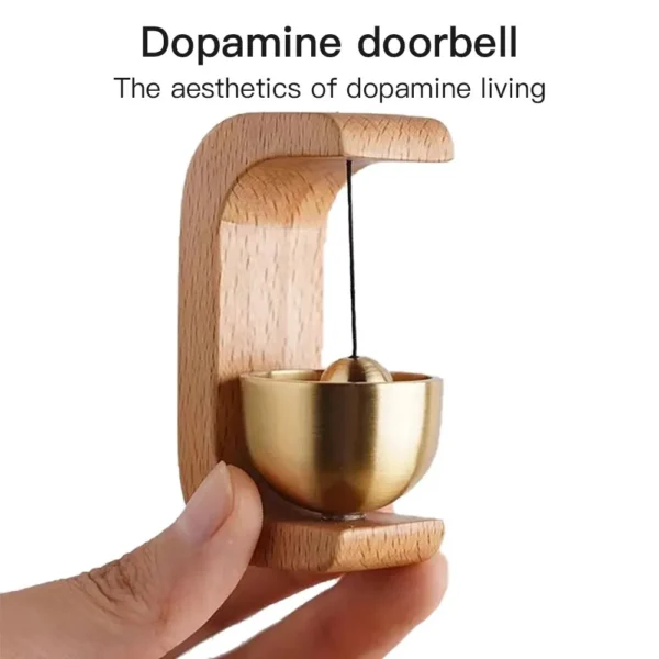 Dopamine Wind-bell Magnetic Inhalation Home Wind-bell Beech Car Into The Door To Remind The Bell Copper Bell Walnut Copper Ornam - Image 4