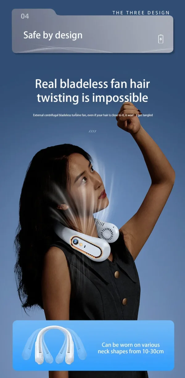 Xiaomi Hanging Neck Fan Portable Bladeless Neckband Fan Digital Display Power Air Cooler USB Rechargeable Electric Fans Summer - Image 20