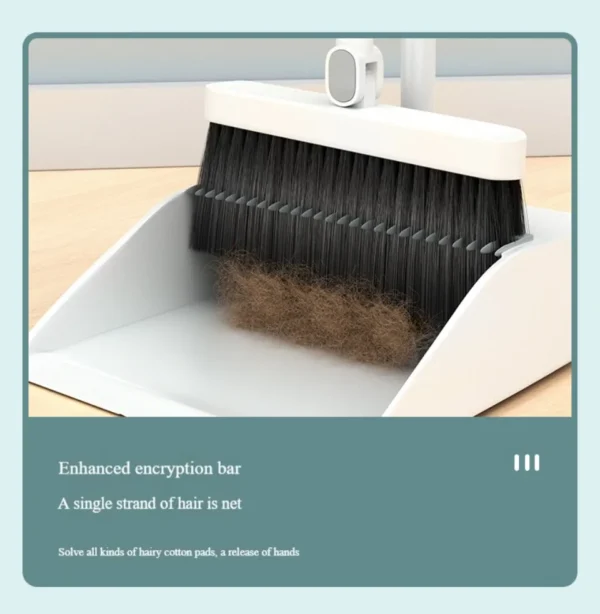 Household folding broom broom dustpan set Soft brush whisk broom strip non-stick hair sweeping cleaning and scraping - Image 21