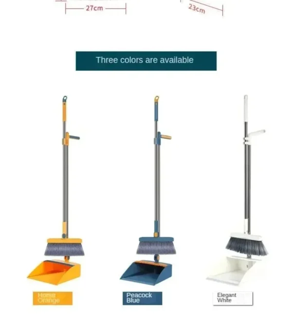 Household folding broom broom dustpan set Soft brush whisk broom strip non-stick hair sweeping cleaning and scraping - Image 12