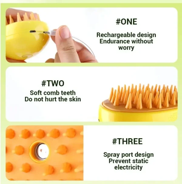 3 in 1 Pet Electric Steam Brush Cat and Dog Cleaning Spray Massage Grooming Comb Retractable Handle Pet Hair Removal BeautyBrush - Image 26