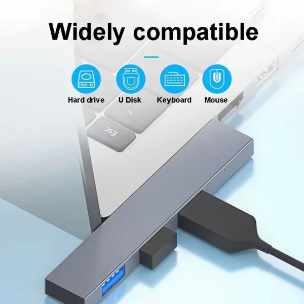 4-in-1 USB C HUB 3.0 PD 60W Type C 3.1 Multi Ports USB Splitter OTG Adapter USB HUB For Xiaomi Lenovo Macbook Pro 13 15 Air Pro - Image 2