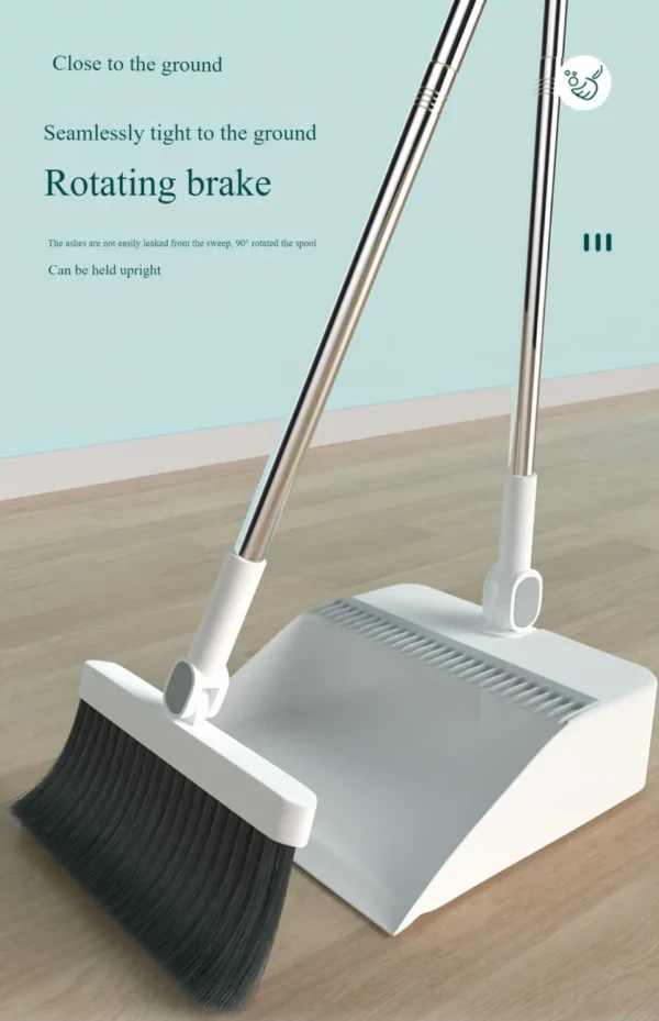 Household folding broom broom dustpan set Soft brush whisk broom strip non-stick hair sweeping cleaning and scraping - Image 19