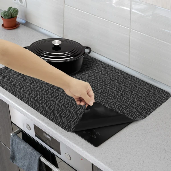 Induction Cooktop Mat Silicone Induction Cooker Covers Heat-resistant  Induction Cooktop Protector Mat 30.8×20.5Inch Non-Slip - Image 17