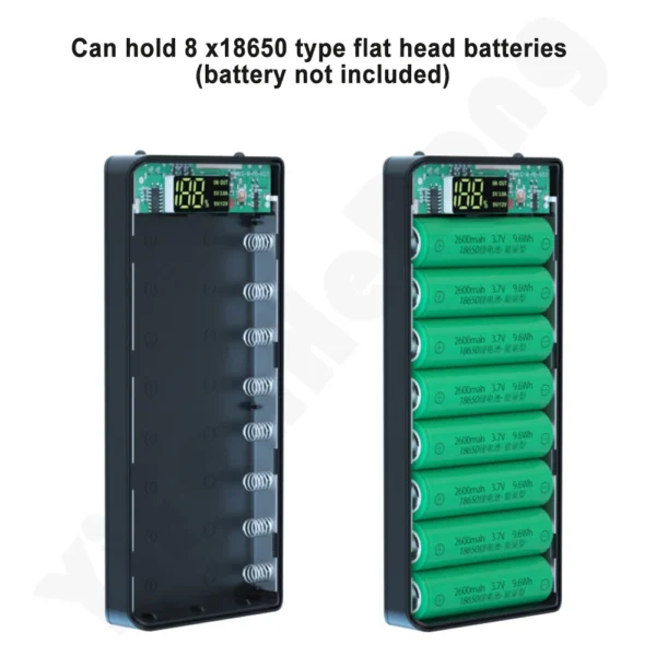 PD QC3.0 Quick Charge Battery 8 x18650 Power Bank Case Welding Free Dual USB 18650 Holder Storage Box Powerbank For Mobile Phone - Image 2