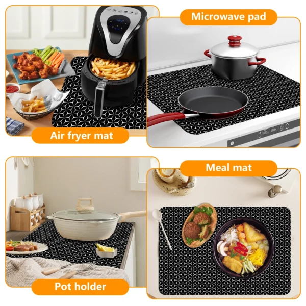 Induction Cooktop Mat Silicone Induction Cooker Covers Heat-resistant  Induction Cooktop Protector Mat 30.8×20.5Inch Non-Slip - Image 15