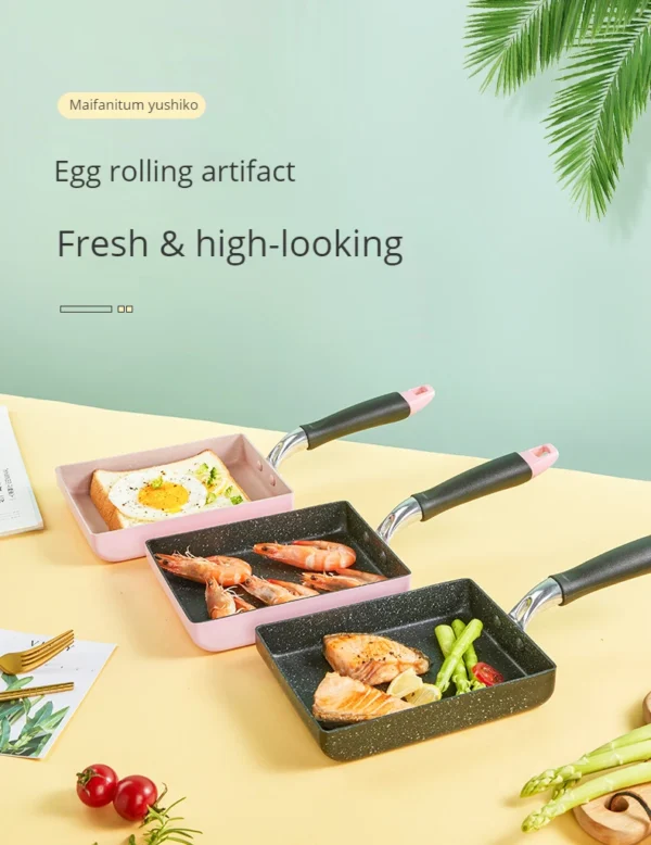 Japan Tamago-yaki Pan Square Omelette Pan Kobe Thick Egg Yaki Breakfast Flat Nonstick Omelette Pan - Image 8