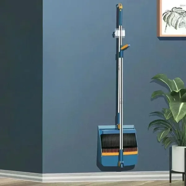 Brush And Shovel Broom And Dustpan Combination Set Vertical Folding Soft Fur Non-viscous Sweeping Broom 2 Pcs /set - Image 7
