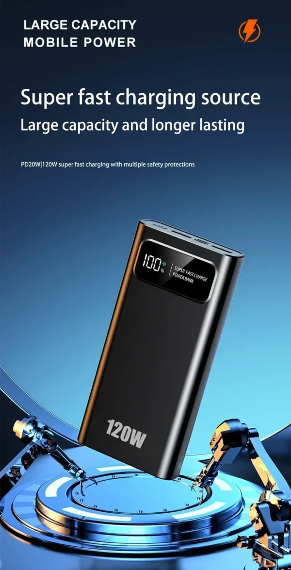 200000mAh Power Bank 120W Super Fast Charging Battery High Capacity Digital Display Power Bank For Huawei Xiaomi iphone Samsung - Image 14