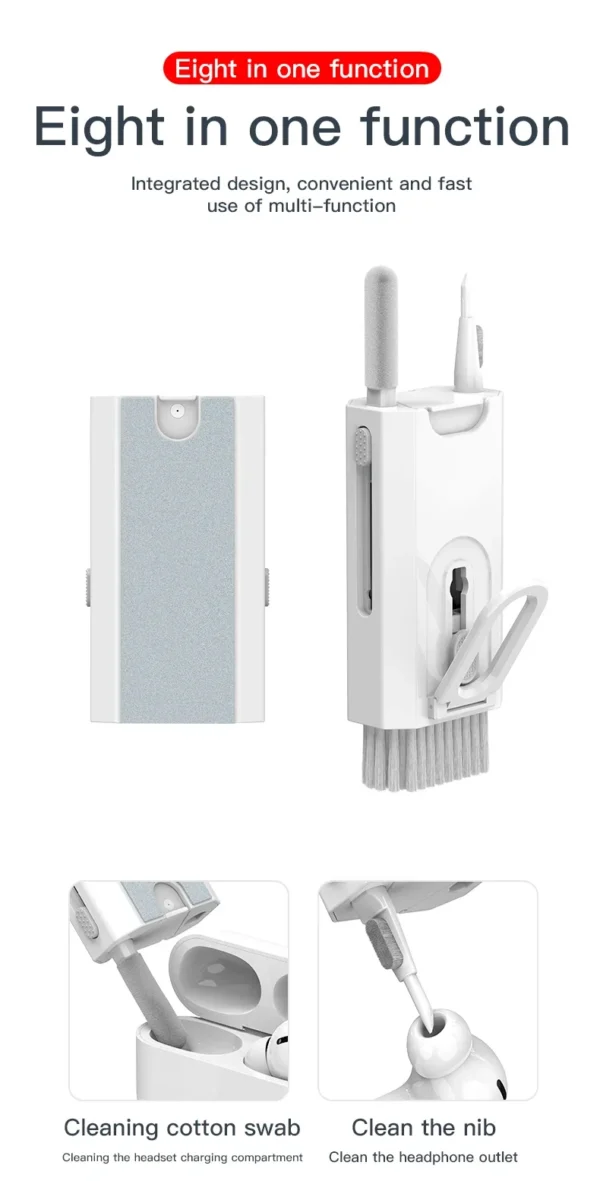 8 in 1 Cleaner Kit Computer Keyboard Cleaner Brush Earphones Cleaning Pen For Airpods Headset Phones Clean Tools Keycap Puller - Image 14