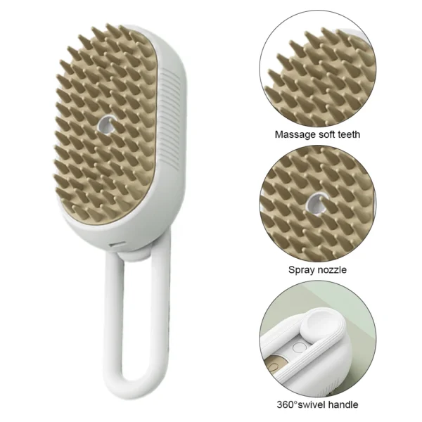 3 in 1 Pet Electric Steam Brush Cat and Dog Cleaning Spray Massage Grooming Comb Retractable Handle Pet Hair Removal BeautyBrush - Image 5