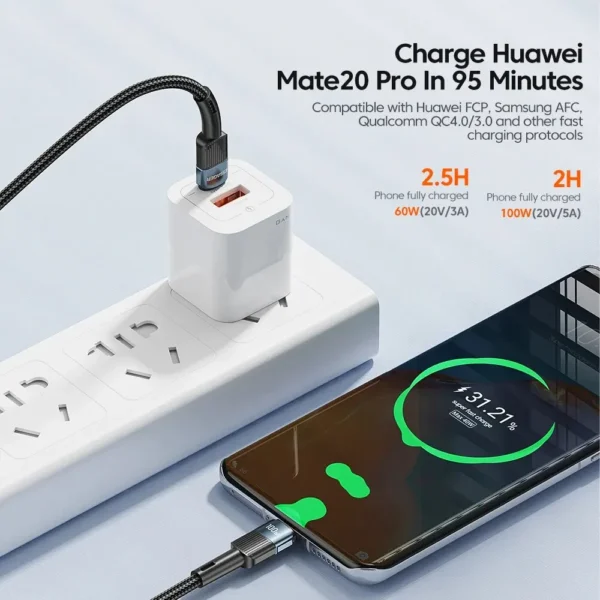 Essager 100W C To C Type C Cable USB C PD Fast Charging Charger Wire Cord For Macbook Samsung Xiaomi Type C USB C Cable - Image 2