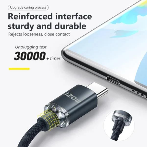 NNBILI 120W type C to type C Cable Super Fast Charger Cord Quick Charge USB C Cables Phone Charger For Samsung Xiaomi Huawei - Image 5