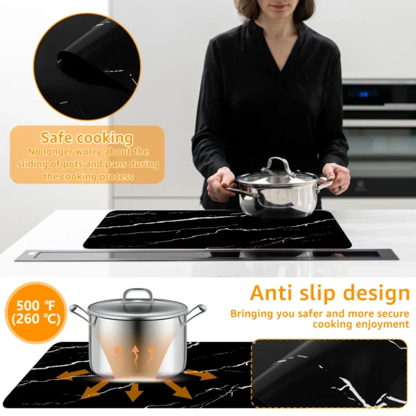 Induction Cooktop Mat Silicone Induction Cooker Covers Heat-resistant  Induction Cooktop Protector Mat 30.8×20.5Inch Non-Slip - Image 5