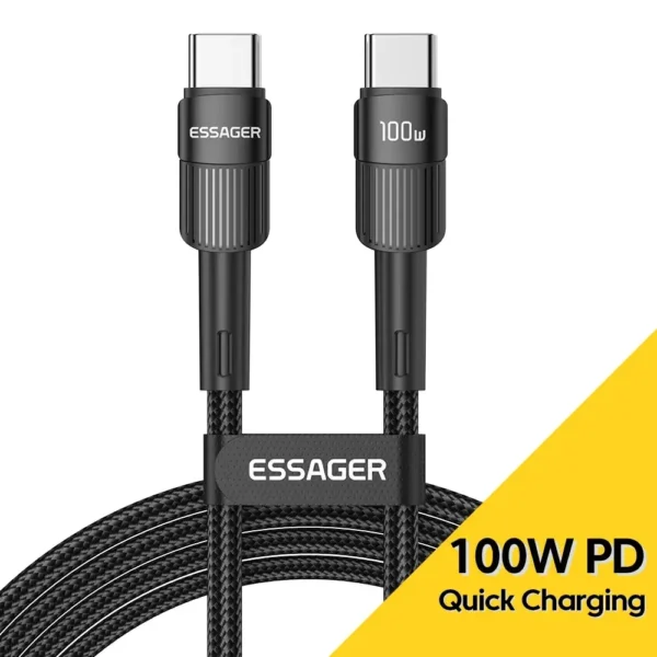 Essager 100W C To C Type C Cable USB C PD Fast Charging Charger Wire Cord For Macbook Samsung Xiaomi Type C USB C Cable - Image 9