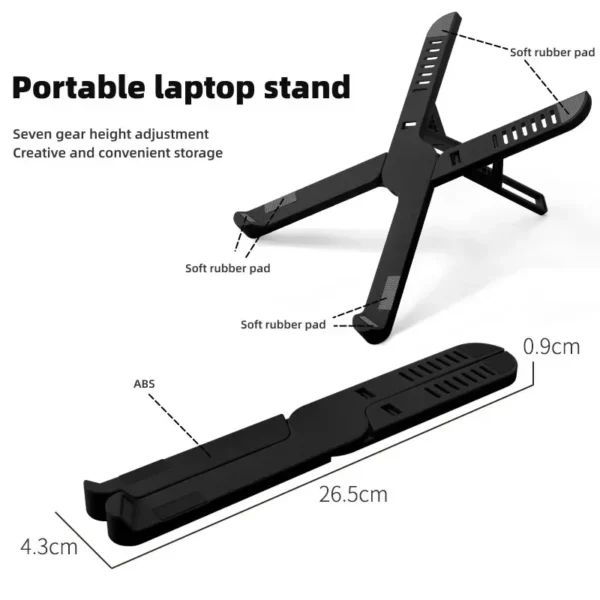 Portable Laptop Stand 7/10 Gears Foldable ABS Tablet for Macbook Apple  Air Pro Lenovo Samsung Bracket Universal Pad PC Holder - Image 23