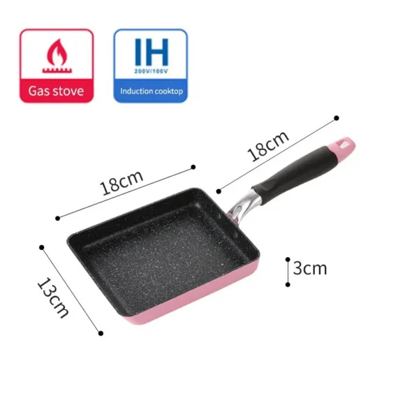 Japan Tamago-yaki Pan Square Omelette Pan Kobe Thick Egg Yaki Breakfast Flat Nonstick Omelette Pan - Image 4