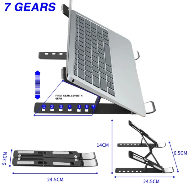 Portable Laptop Stand 7/10 Gears Foldable ABS Tablet for Macbook Apple  Air Pro Lenovo Samsung Bracket Universal Pad PC Holder - Image 6