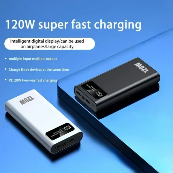 200000mAh Power Bank 120W Super Fast Charging Battery High Capacity Digital Display Power Bank For Huawei Xiaomi iphone Samsung - Image 3