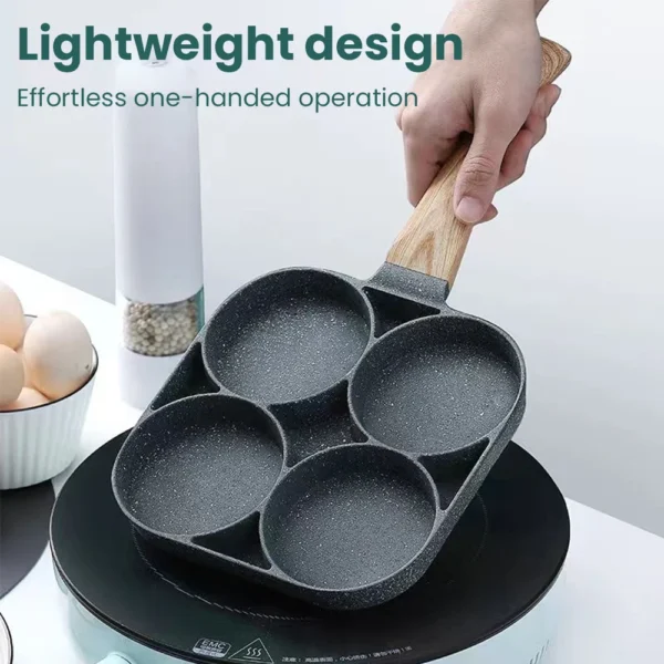 Four-hole Egg Frying Pan Breakfast Egg Burger Pan Non-stick Home New Steak Egg Frying Pan - Image 6
