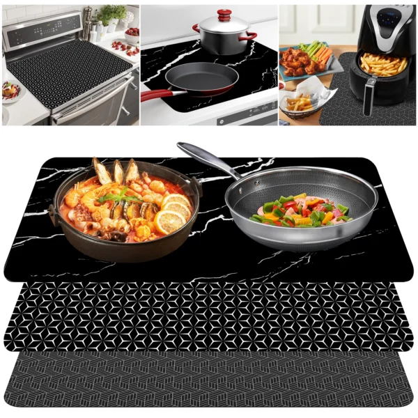 Induction Cooktop Mat Silicone Induction Cooker Covers Heat-resistant  Induction Cooktop Protector Mat 30.8×20.5Inch Non-Slip - Image 19