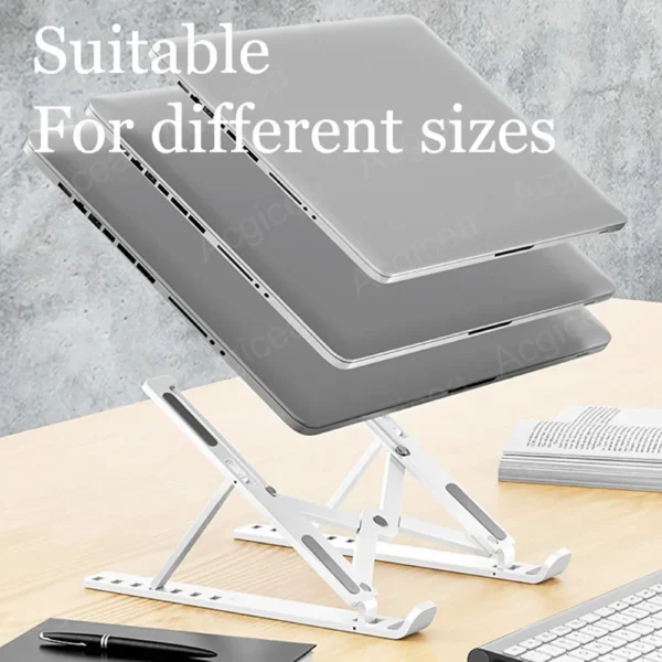 Portable Laptop Stand 7/10 Gears Foldable ABS Tablet for Macbook Apple  Air Pro Lenovo Samsung Bracket Universal Pad PC Holder - Image 3