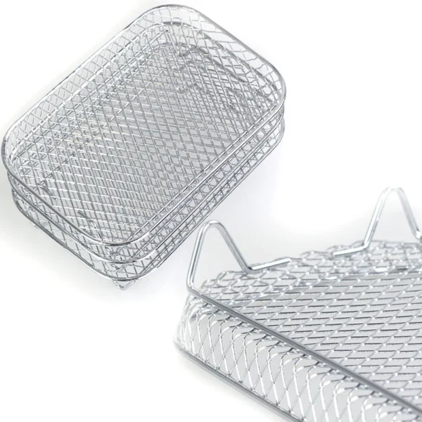 3-layers Air Fryers Rack Stackable Grid Grilling Rack Stainless Steel Anti-corrosion Home Kitchen Oven Steamer Cooker Gadgets - Image 25